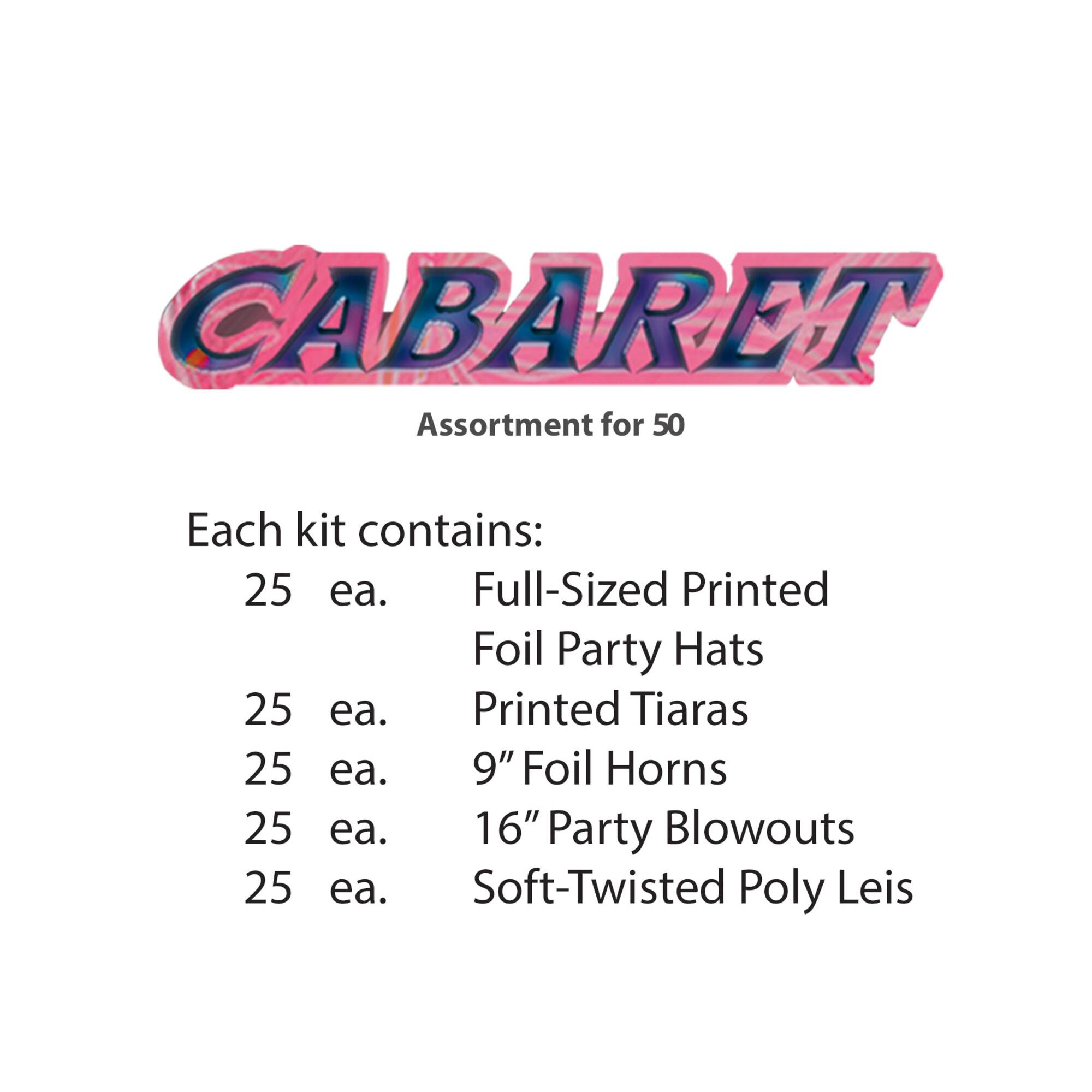 Beistle New Year Cabaret Party Favor Kit for 50